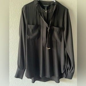 White House Black Market Black Blouse